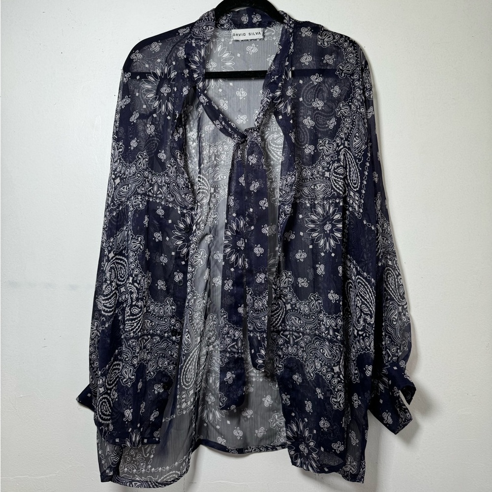 Organza Bandana Print Top